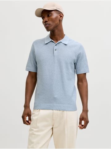 Jack & Jones Gestricktes Polo in Ashley Blue