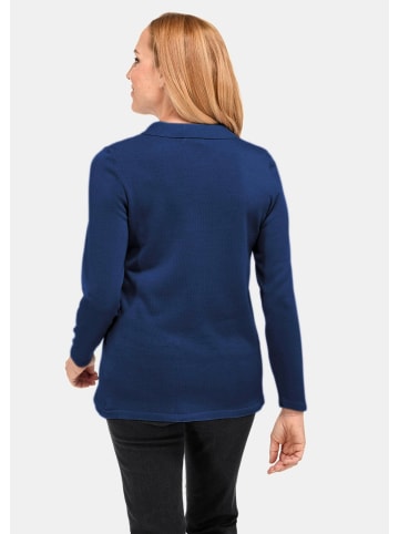 GOLDNER Unkomplizierter Pullover mit Polokragen in marine