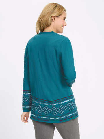 Sieh an! Long-Strickjacke in petrol-marine
