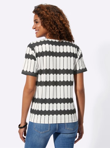 WITT WEIDEN Shirt in schwarz-ecru-bedruckt