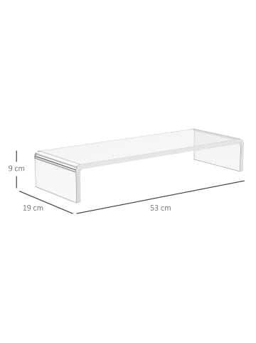 HOMCOM Monitorständer in Transparent 53L x 19B x 9H cm