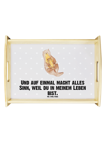 Mr. & Mrs. Panda Dekotablett Otter Kind mit Spruch in Grau Pastell