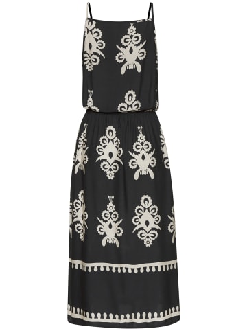 LASCANA Midikleid in schwarz-sand bedruckt