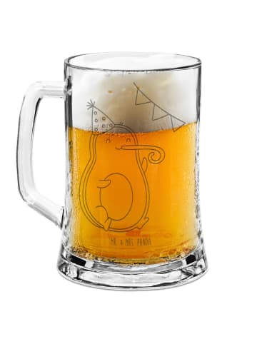 Mr. & Mrs. Panda Krug Avocado Party Zeit ohne Spruch in Transparent