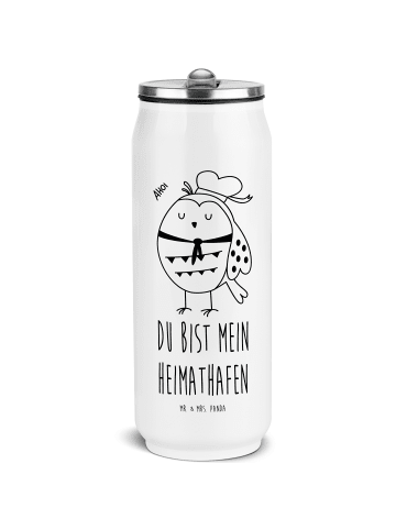 Mr. & Mrs. Panda Thermoflasche Eule Matrose mit Spruch in Weiß