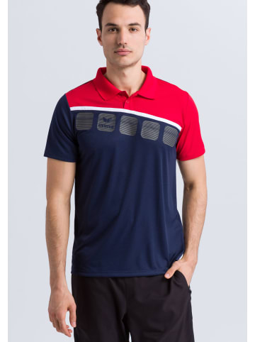 erima 5-C Poloshirt in new navy/rot/weiss