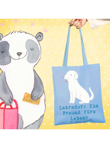 Mr. & Mrs. Panda tragetasche baumwolle Labrador Freund mit Spruch in Sky Blue