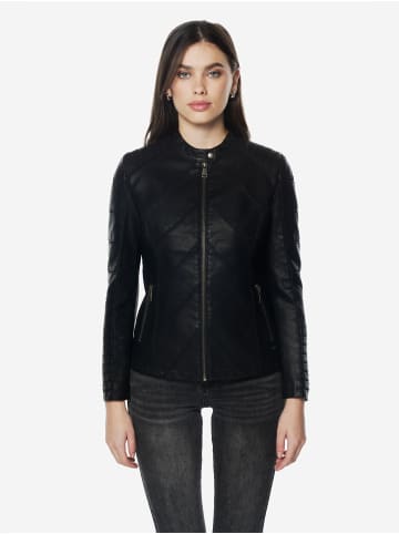 KOROSHI Damen-bikerjacke aus kunstleder in Schwarz