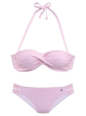 S. Oliver Bügel-Bandeau-Bikini in rosé-weiß