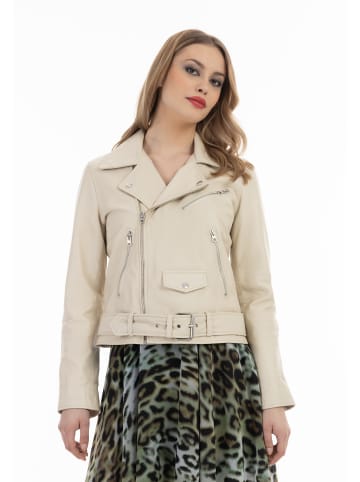 faina Lederjacke in Wollweiss