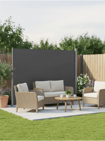 SONGMICS Seitenmarkise Sheld in Anthrazit - (B)350 x (H)160 cm
