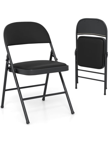 COSTWAY 2er Set Klappstühle in Schwarz