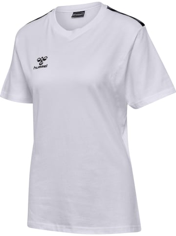 Hummel T-Shirt "Hmlauthentic Co T-Shirt S/S Woman" in Weiß
