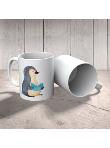 Mr. & Mrs. Panda Kinderbecher Pinguin Buch ohne Spruch in Weiß