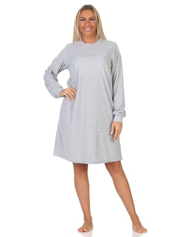 NORMANN Frottee Nachthemd Loungewearr Sternen - 82058 in grau