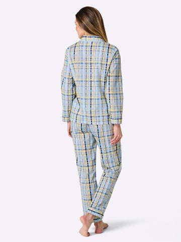 WITT WEIDEN Pyjama in eisblau-weiß-bedruckt