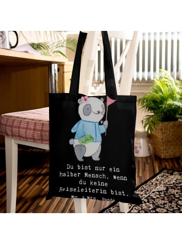 Mr. & Mrs. Panda Schultasche Reiseleiterin Herz mit Spruch in Schwarz