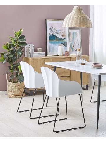 Beliani 2er-Set Esszimmerstuhl SYLVA in Weiß/Schwarz