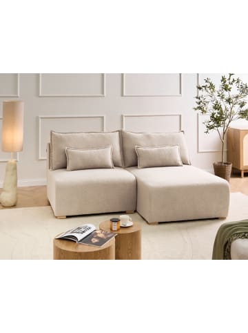 Beliani Modulsofa NERBO in Beige/Braun - (W) 200 x (H) 97 x (L) 154 cm