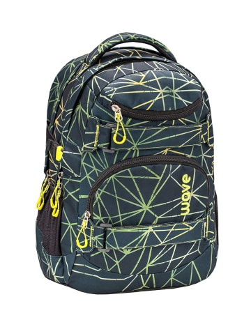 Wave Rucksack "Infinity Stripes Green" schwarz, H 43 cm B 31 cm T 22 cm