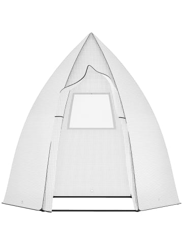 Outsunny Gewächshaus in Weiß 160L x 140B x 180H cm