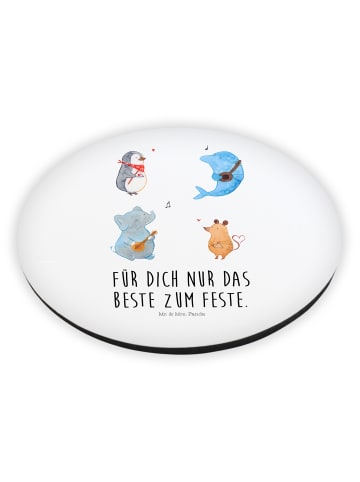 Mr. & Mrs. Panda Rund Magnet Big Einheit mit Spruch in Weiß
