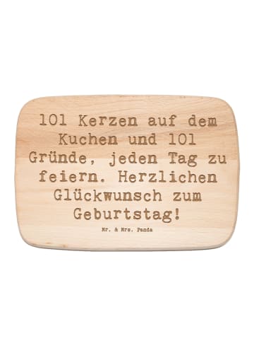 Mr. & Mrs. Panda Frühstücksbrett Spruch 101. Geburtstag Feier mi... in Transparent