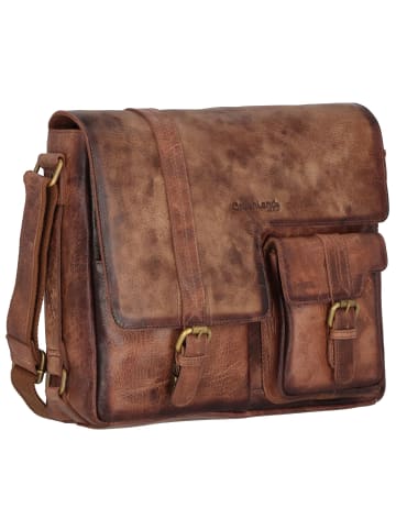 Greenland Nature Mascu & Line Umhängetasche Leder 30 cm braun