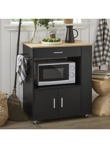 SoBuy Servierwagen in Schwarz - (B)82 x (H)88 x (T)46cm