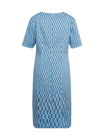 GOLDNER Kleid Baumwoll-Druckkleid in weiß / regattablau
