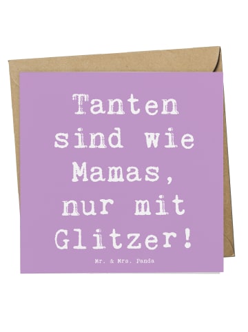 Mr. & Mrs. Panda Deluxe Karte Spruch Glitzernde Tante mit Spruch in Lavendeltraum