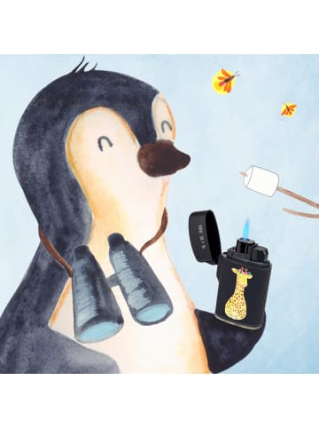 Mr. & Mrs. Panda Feuerzeug Giraffe Blumenkranz ohne Spruch in Schwarz
