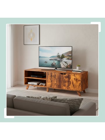 relaxdays TV-Lowboard in Braun - (B)140 x (H)50 x (T)40 cm