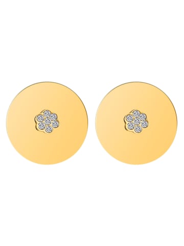 Adeliás Damen Ohrringe – Ohrstecker aus Edelstahl mit Strass Steinchen in gold