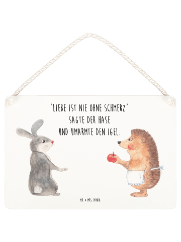 Mr. & Mrs. Panda Holzschild Hase Igel mit Spruch in Transparent