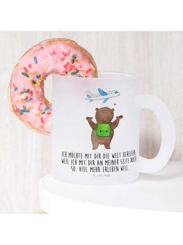 Mr. & Mrs. Panda Glas Bär Flugzeug mit Spruch in Transparent