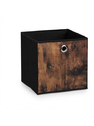 6 x Aufbewahrungsbox in Schwarz/ Braun - (B)26 x (H)26 x (T)26 cm
