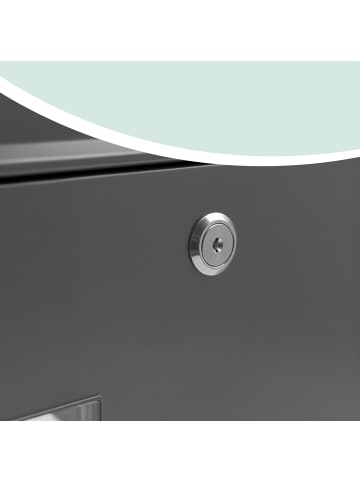 relaxdays Briefkasten in Grau - (B)36 x (H)31 x (T)10 cm