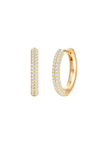 Lulu & Jane Creolen aus Messing mit Zirkonia in gelbgold