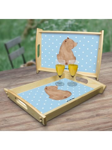 Mr. & Mrs. Panda Tablett Bär Schulterblick ohne Spruch in Blau Pastell