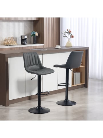 HOMCOM Barhocker-43L x 49,5B x 91-111H cm-Dunkelgrau