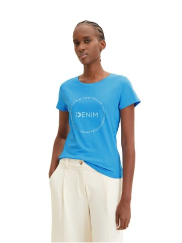 TOM TAILOR Denim T-Shirt ROUND LOGO in Blau