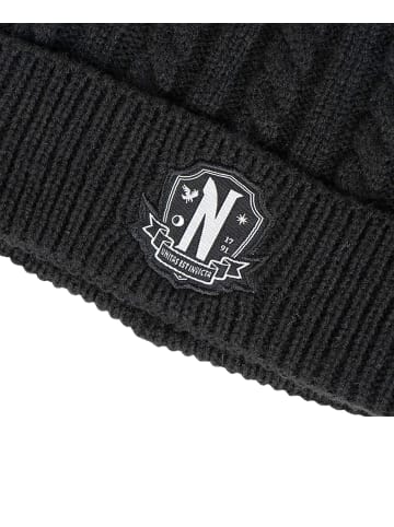 Cerda 2-tlg. Winter Set: Mütze & Handschuhe Wednesday in Schwarz