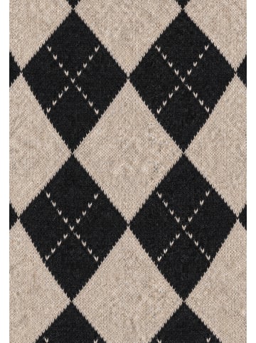 Faera Dreieckstuch Argylemuster Grafische Rauten in Schwarz-Beige