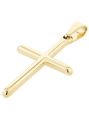 Adeliás Unisex Anhänger – Kreuz Kreuzanhänger aus Edelstahl in gold