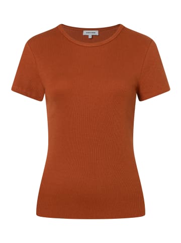 More & More schmales Basic-Stretch-Rippshirt in cinnamon