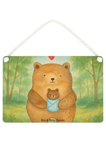 Mr. & Mrs. Panda Schild Bär Baby Design ohne Spruch in Weiß