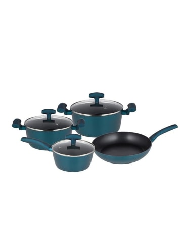 Michelino Michelino Nora 7 teiliges Kochtopf-Set mit Glasdeckeln in Petrol