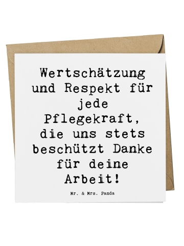 Mr. & Mrs. Panda Klappkarte Spruch Pflegekraft Wertschätzung mit... in Weiß