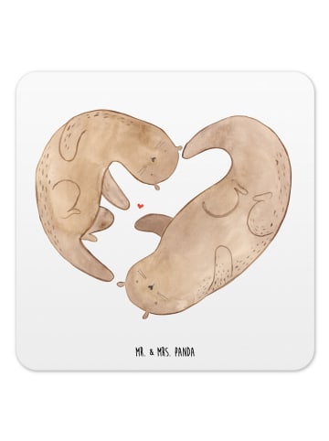 Mr. & Mrs. Panda Untersetzer Otter Valentine ohne Spruch in Weiß